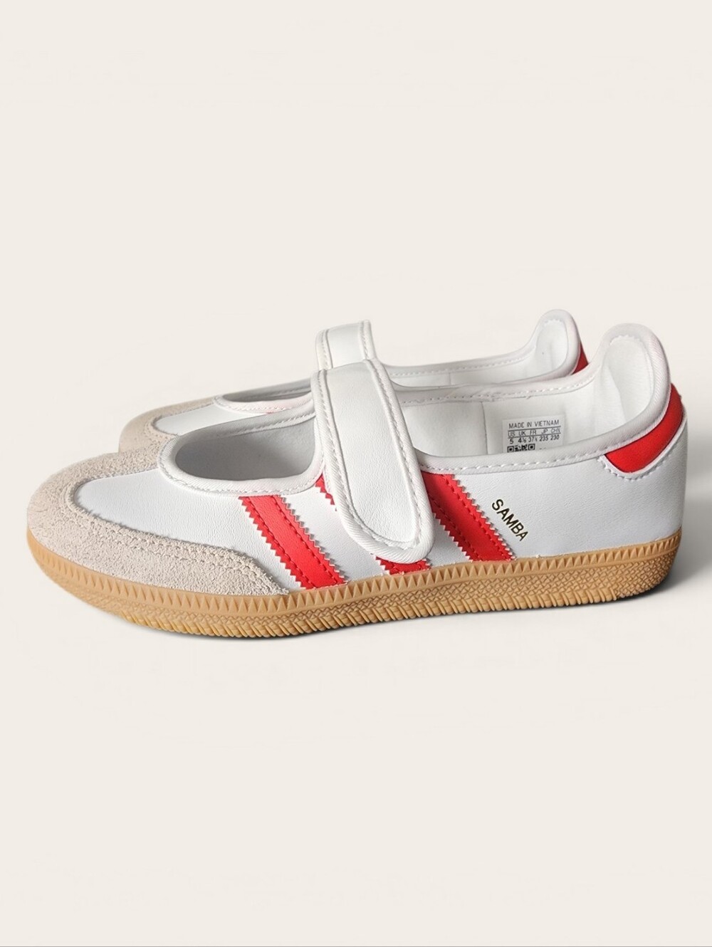 adidas White and Pink Women's Mary Jane Sneakers - Picture 6 of 9